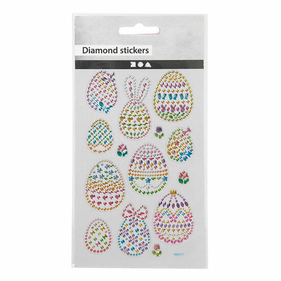 Diamant Stickers Paaseieren, 1 Vel