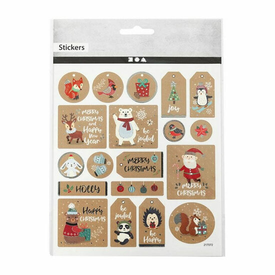 Stickers Kerst, 1 Vel