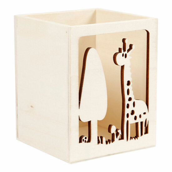 Houten Pennenbakje Giraffe