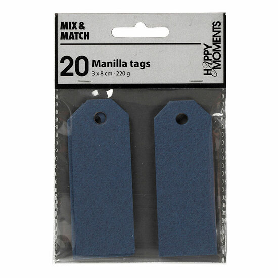 Manilla Labels Blauw, 20st.