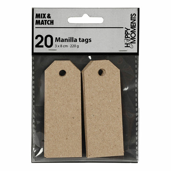 Manilla Labels Naturel, 20st.