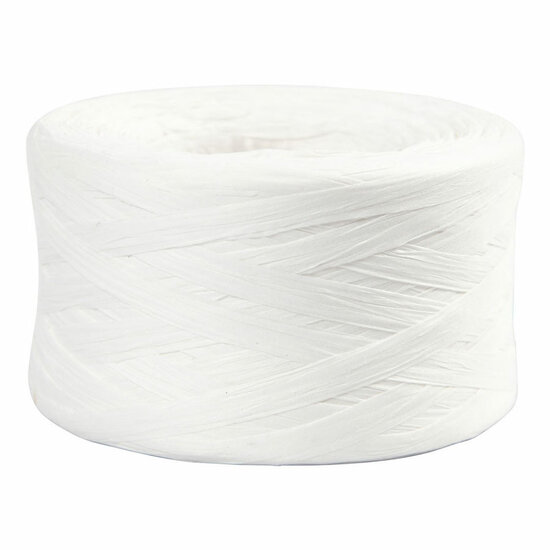 Papier Raffia Garen Wit, 100m