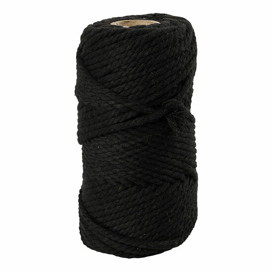 Macrame Koord Zwart, 55m