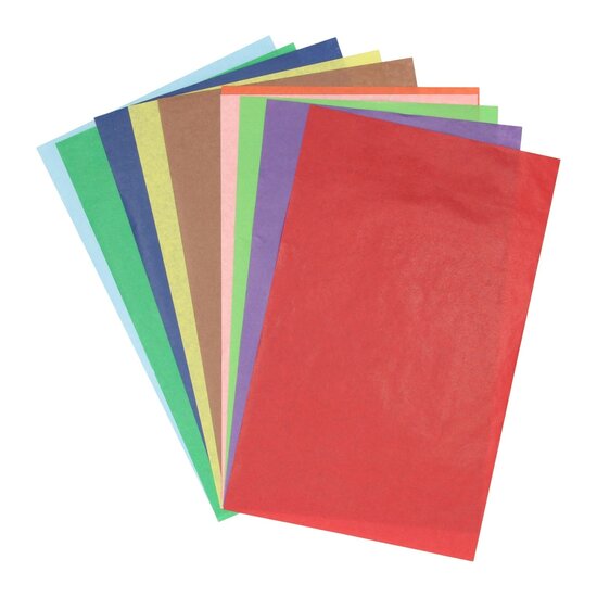 Transparant Papier Gekleurd, 10st.