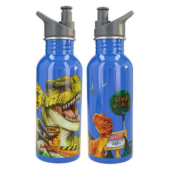 Dino World Drinkfles Blauw