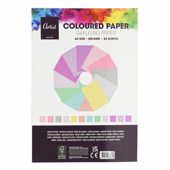 Papier Gekleurd, 24 Vellen