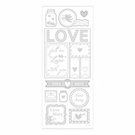 Stickers Zilver Love, 1 Vel