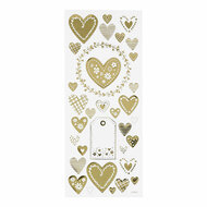 Stickers Goud Harten, 1 Vel