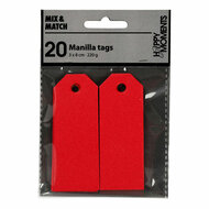 Manilla Labels Rood, 20st.