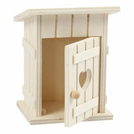 Houten Mini Toilethuis, 6,5x6,5x8cm