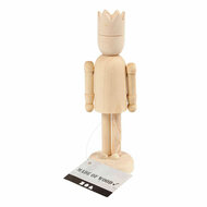 Houten Figuur met Kroon, 13cm