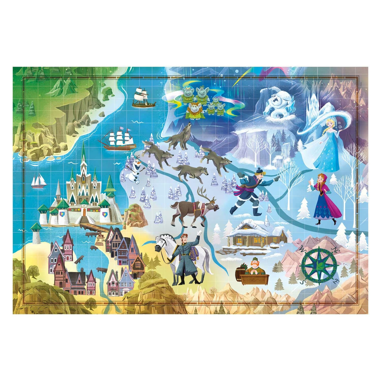 Voorbeeld Malaise venijn Clementoni Wereldkaart Puzzel Disney Frozen, 1000st. - Het Speelgoedpaleis