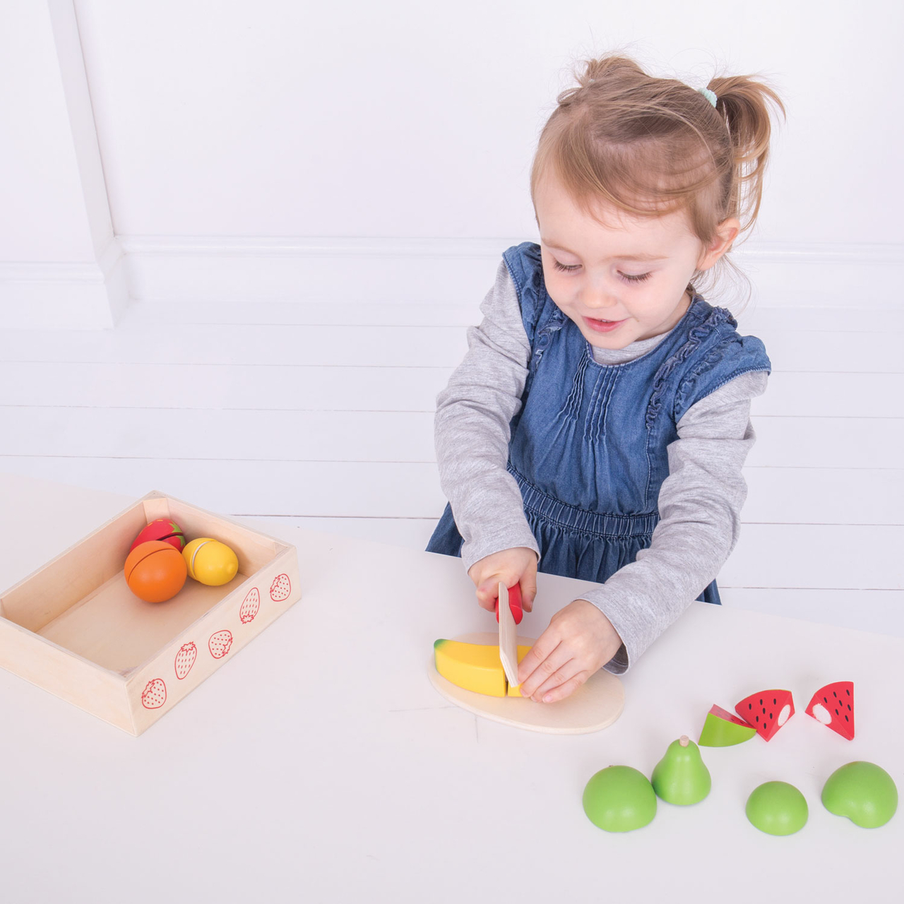 Schat mosterd Gedeeltelijk Houten Kistje met Snijfruit - Het Speelgoedpaleis
